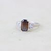 Art Deco Brown Diamond Ring Platinum