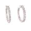 14k Diamond Hoop Earrings