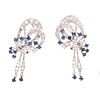 Art Deco Platinum Diamond Sapphire EarringÂ 