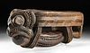 Rare 19th C. Maori Wood Ko Teka Footrest / Teka Step