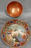 2 Antique Japanese Satsuma Enamel Decorated Bowls