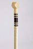 Whaleman Made Antique Whale Ivory Polyhedron Grip Walking Stick, circa 1850