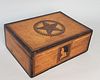 Antique Sailor Made Satinwood Compass Rose Sunburst Star Inlaid Box