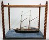 Antique Cased Model of a Two Masted Schooner, 19th Century