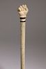 Antique Whale Ivory Clenched Fist Handled Walking Stick, circa 1850