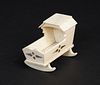 Carved Bone and Mother of Pearl Inlaid Miniature Cradle