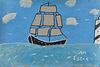 Sam Ezell Folk Art Painting (pirate ship)