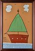 Sam Ezell Folk Art Painting (sail boat, red)
