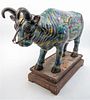 * A Large Cloisonne Model of a Bull Height 22 x width 10 1/2 x depth 25 inches.