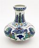 * A Chinese Wucai Porcelain Vase Height 9 1/2 inches.