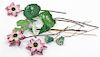 * A Group of Enameled Models of Lotus Pods and Flowers Length of longest 19 inches.