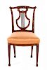 * A Dutch Marquetry Lyre Back Side Chair Height 36 3/4 inches.