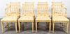 * A Set of Painted Wood Dining Chairs Height 35 3/4 inches.
