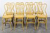 * A Set of Eight Painted Steel Cafe Chairs Height 34 inches.