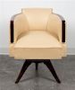 An Art Deco Style Armchair Height 29 1/2 x width 23 3/8 x depth 23 inches.