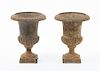 A Pair of Victorian Cast Iron Urns Height 6 1/4 inches.