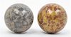 * A Pair of Small Marble Orbs. Diameter 4 inches.