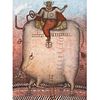 MAXIMINO JAVIER, La vaca mecánica, de la suite La aventura de Belcebú, Firmada y fechada 83, Litografía 20/100, 76 x 56 cm