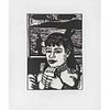 ERICH HECKEL, Mujer Joven, Firmada y fechada 49, Xilografía 339 / 440, 40 x 29.3 cm