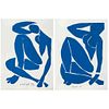 HENRI MATISSE, De la serie Blue Nude, Firmadas y fechadas H. Matisse en malla, Serigrafías S/N, 59 x 44 cm c/u, pzs: 2