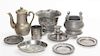 * A Group of Pewter Table Articles Height of pitcher 7 1/2 inches.
