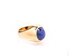 Vintage Chunky European Star Sapphire Dome Ring in 18K