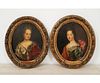 TWO OVAL OIL ON CANVAS FRENCH PORTRAITS