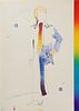 Jim Dine - Dorian Gray in Multi Rainbow Scarf