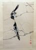 Chinese Watercolor Of Two Perching Birds