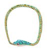 A Victorian Silver Topped Gold, Turquoise, Garnet and Diamond Serpent Necklace, Circa 1840, 32.30 dwts.