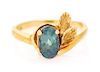 * A Bicolor Gold and Russian Alexandrite Ring, 2.30 dwts.