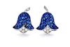 A Pair of Platinum, Diamond and Mystery Set Sapphire Campanule Earclips, Van Cleef & Arpels, 9.90 dwts.