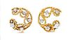 * A Pair of Yellow Gold and Diamond Earclips, 5.80 dwts. 5.80 dwts.