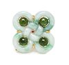 A Yellow Gold, Jade, Green Tourmaline and Ruby Brooch, 23.10 dwts.