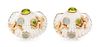 A Pair of Yellow Gold, Shell and Multigem Earclips, Maz, 12.90 dwts.