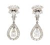 A Pair of Platinum and Diamond Pendant Earrings, 8.90 dwts.