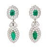 A Pair of Platinum, Diamond and Emerald Convertible Day/Night Earclips, Van Cleef & Arpels, Circa 1960, 21.00 dwts.