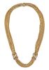 A Yellow Gold and Diamond Multistrand Necklace, Circa 1960, 45.20 dwts.