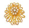 A Yellow Gold and Diamond Brooch, Circa 1960, 21.70 dwts.