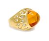 An 18 Karat Yellow Gold, Citrine and Diamond Ring, Marlene Stowe, 9.10 dwts.
