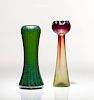 Bohemian Iridescent Art Glass Vases 