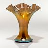 Steuben Gold Aurene Ruffle Vase 