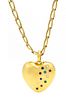 * A 14 Karat Yellow Gold, Diamond, Sapphire, Ruby, and Emerald Heart Motif Pendant, 25.20 dwts