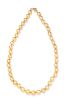 A Single Strand Cultured Golden South Sea Pearl Necklace,