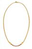 * An 18 Karat Yellow Gold, Ruby and Diamond Necklace, Tiffany and Co., Circa 1996, 17.10 dwts.