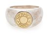 A Sterling Silver and Yellow Gold Ring, Hermes, 7.40 dwts.