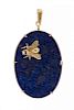 * An 18 Karat Yellow Gold, Lapis Lazuli and Sapphire Pendant, Hammerman Brothers, 18.70 dwts.
