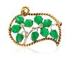 * A Yellow Gold, Jade and Diamond Brooch, 4.50 dwts.