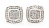 A Pair of Sterling Silver and Diamond Albion Earrings, David Yurman, 5.50 dwts.
