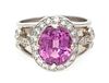A Platinum, Pink Sapphire and Diamond Ring, Cathy Carmendy, 8.70 dwts.